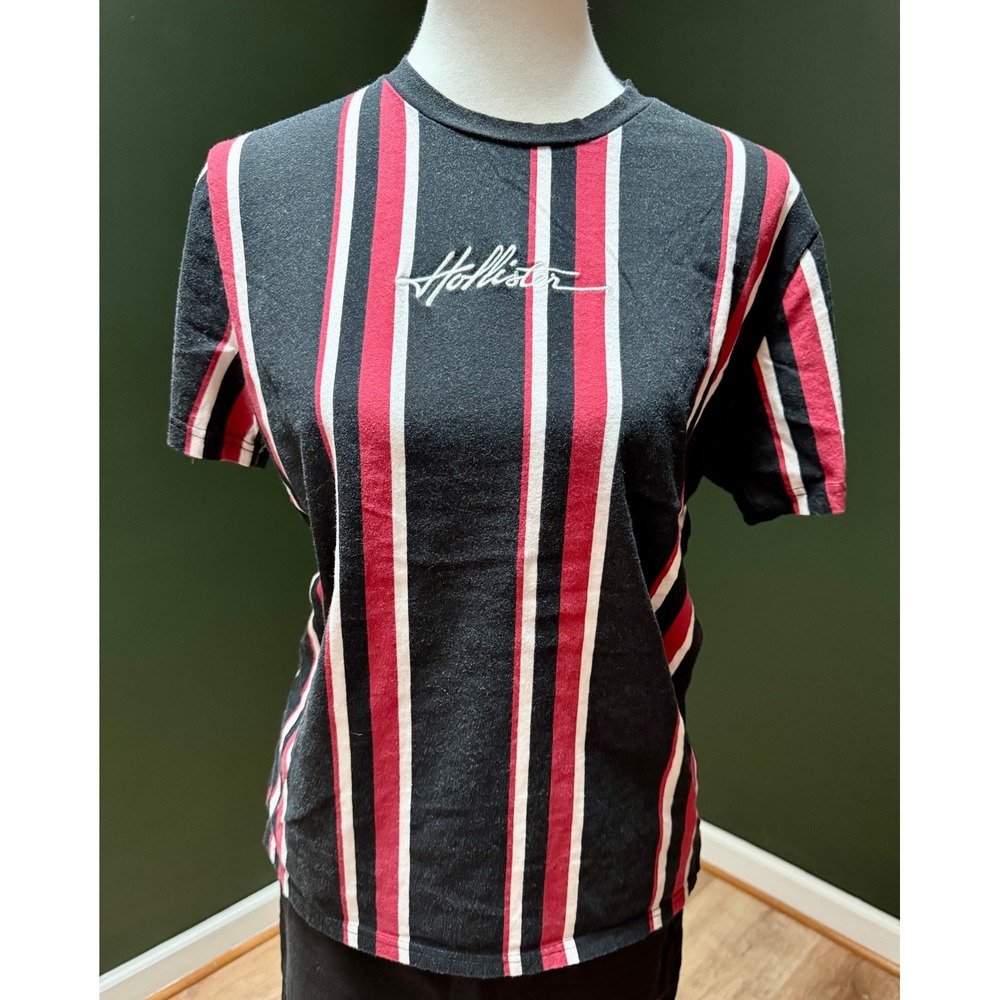 Hollister Striped T-Shirt Casual Short Sleeve Size L